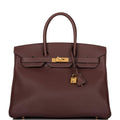 Hermes Birkin 35 Havane Clemence Gold Hardware - Exclusu