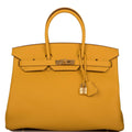Hermes Birkin 35 Jaune Ambre Togo Gold Hardware - Exclusu