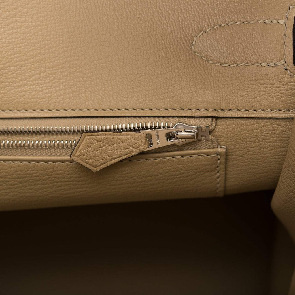Hermes Birkin 35 Trench Clemence Palladium Hardware - Exclusu