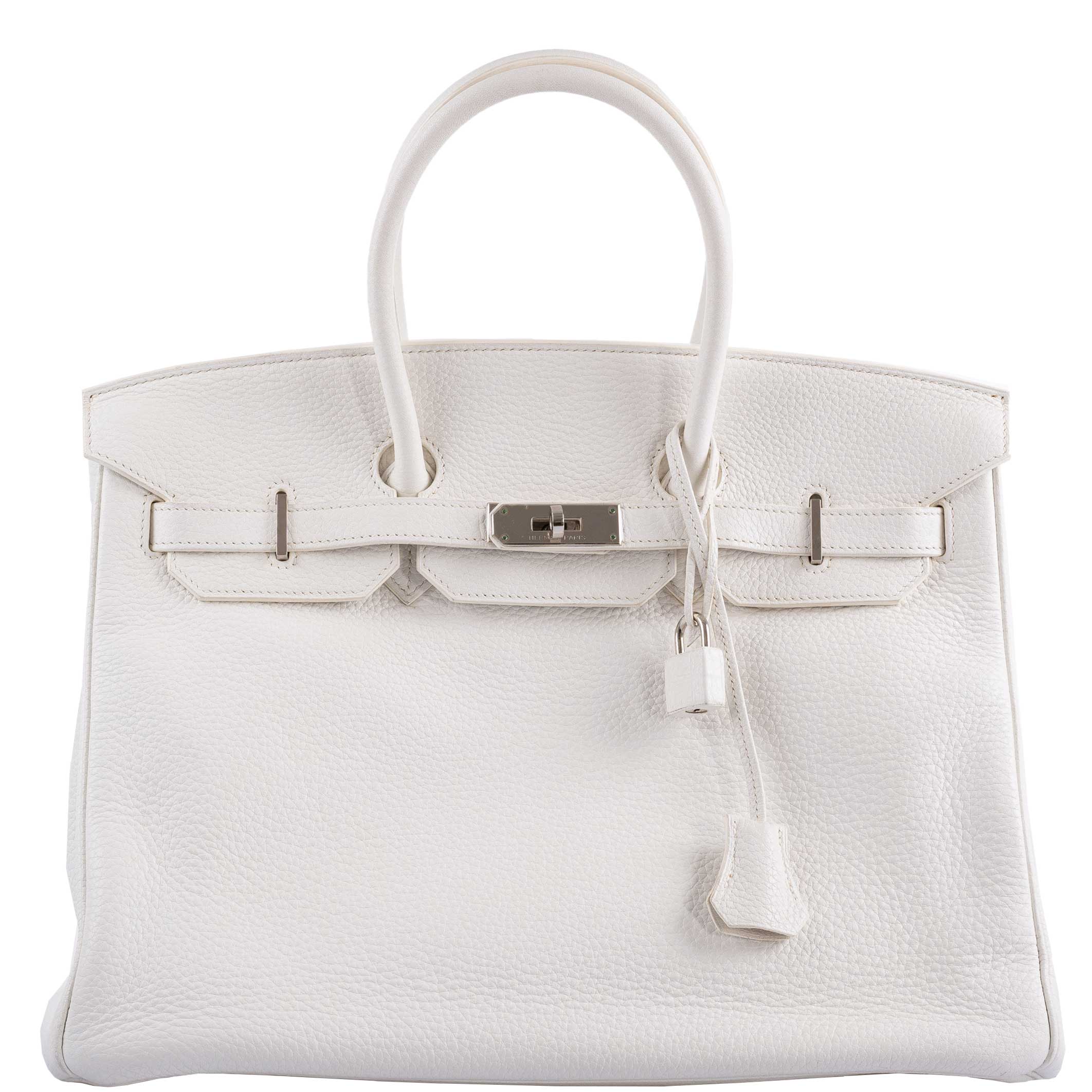 Hermes Birkin 35 White Clemence leather Palladium Hardware - N Square - Exclusu
