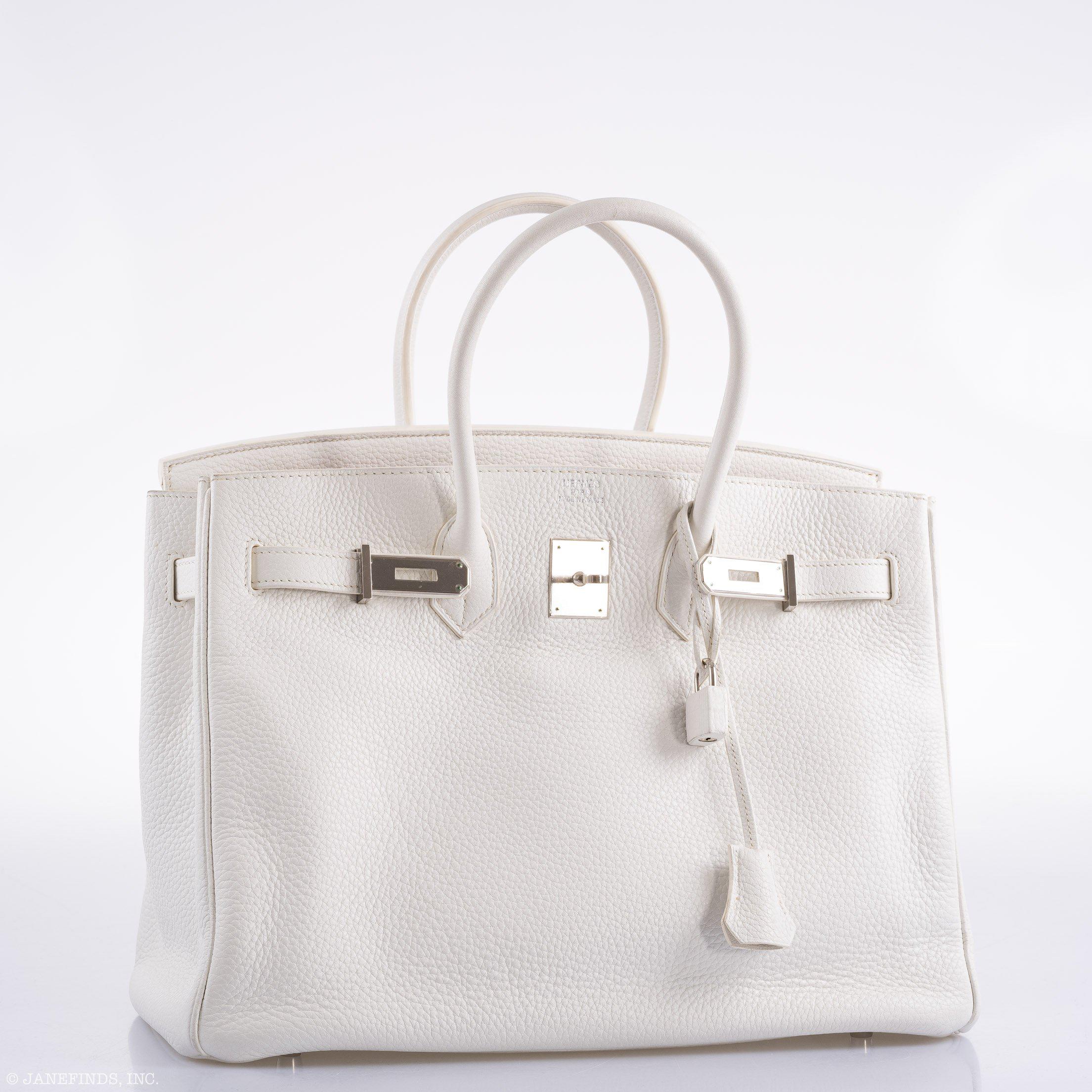 Hermes Birkin 35 White Clemence leather Palladium Hardware - N Square - Exclusu