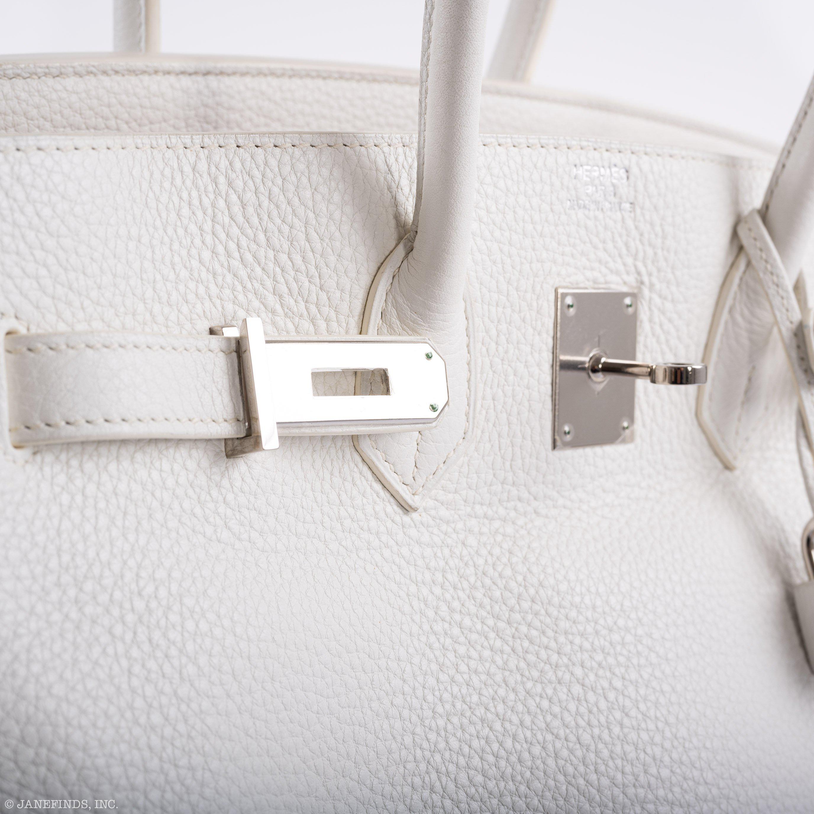 Hermes Birkin 35 White Clemence leather Palladium Hardware - N Square - Exclusu