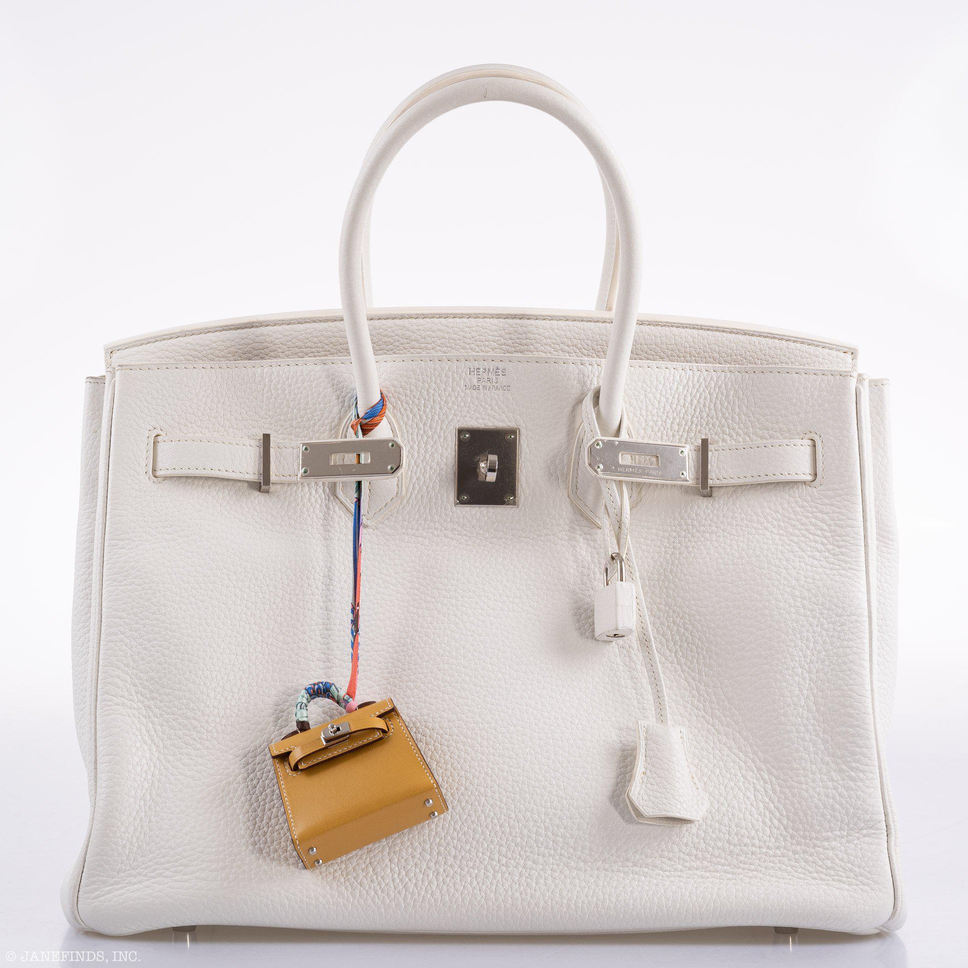 Hermes Birkin 35 White Clemence leather Palladium Hardware - N Square - Exclusu