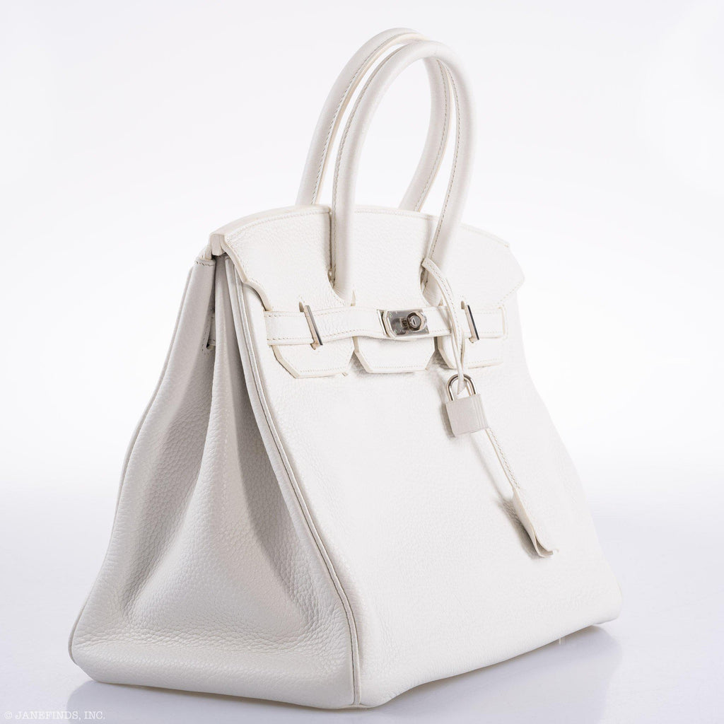 Hermes Birkin 35 White Clemence leather Palladium Hardware - N Square - Exclusu