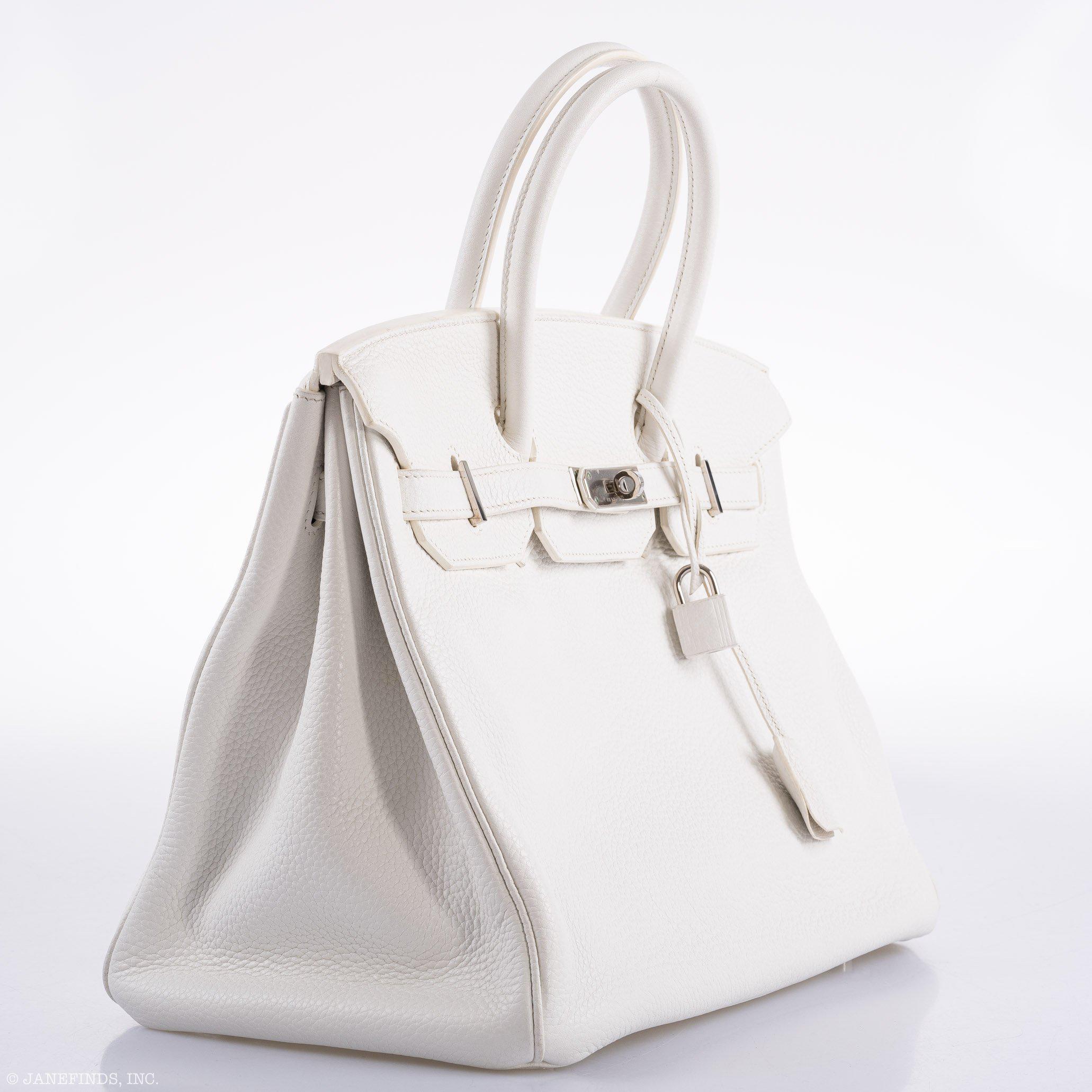 Hermes Birkin 35 White Clemence leather Palladium Hardware - N Square - Exclusu