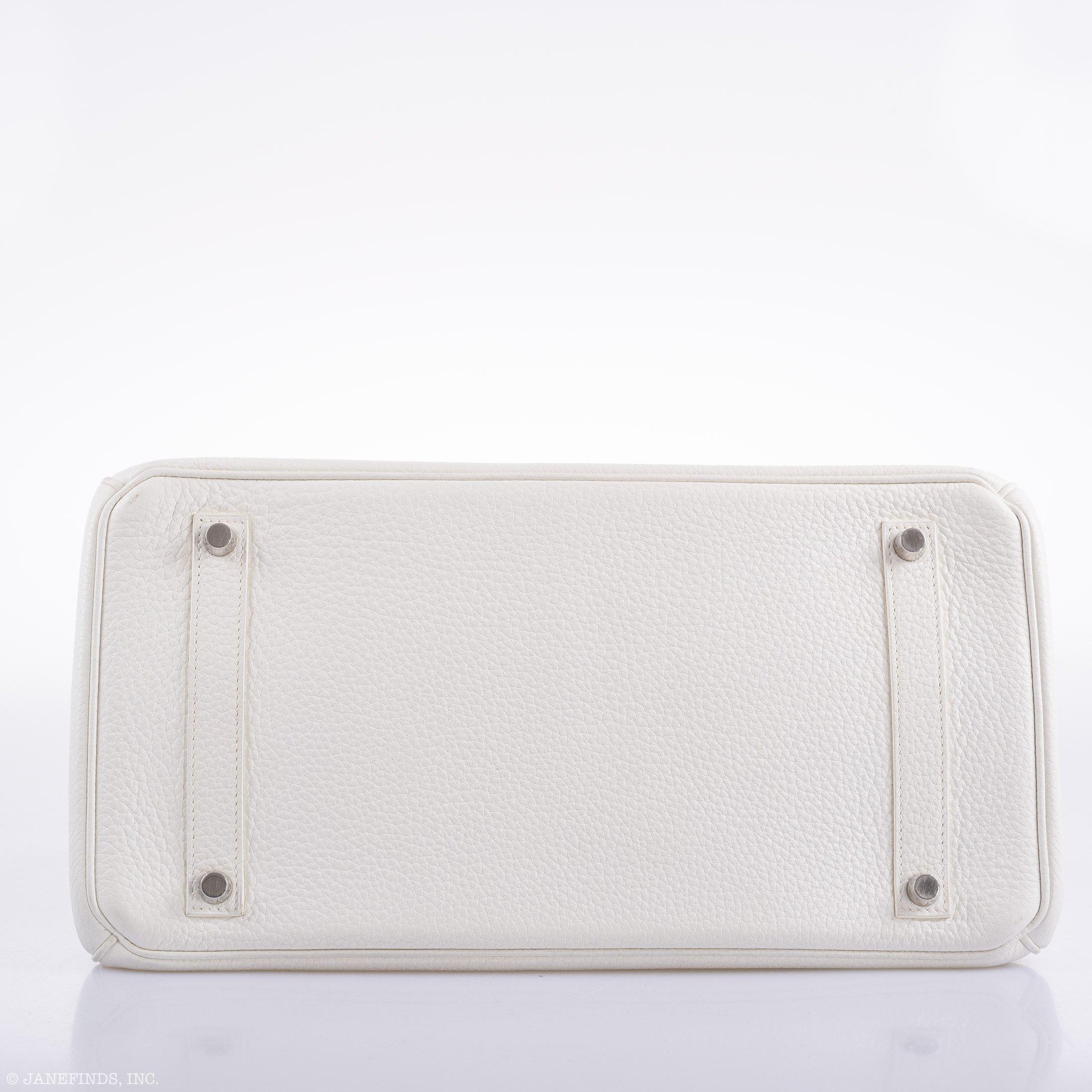 Hermes Birkin 35 White Clemence leather Palladium Hardware - N Square - Exclusu