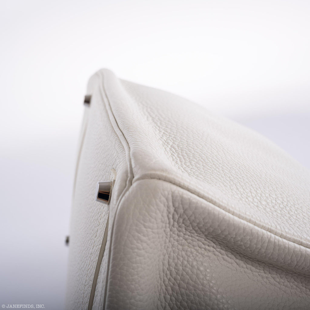 Hermes Birkin 35 White Clemence leather Palladium Hardware - N Square - Exclusu