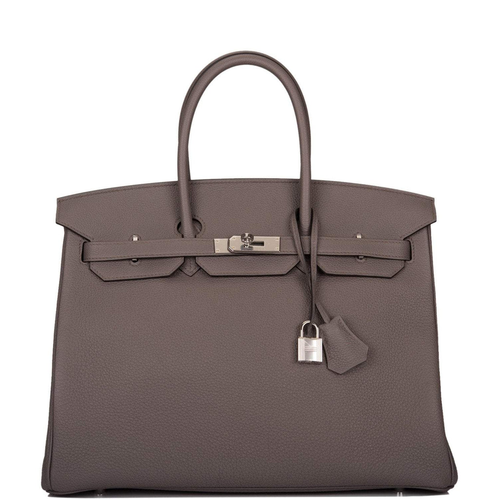 Hermes Birkin 35cm Etain Togo Palladium Hardware - Exclusu