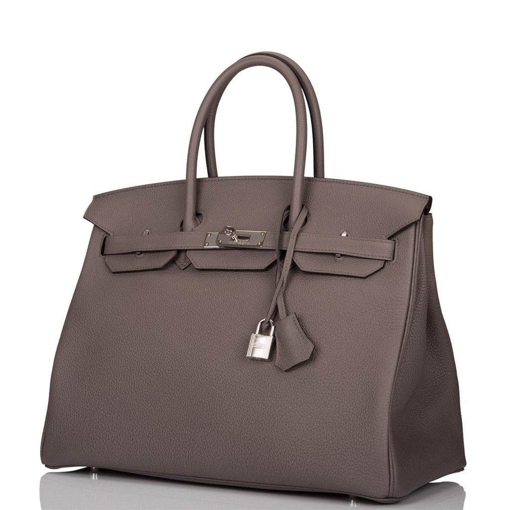 Hermes Birkin 35cm Etain Togo Palladium Hardware - Exclusu