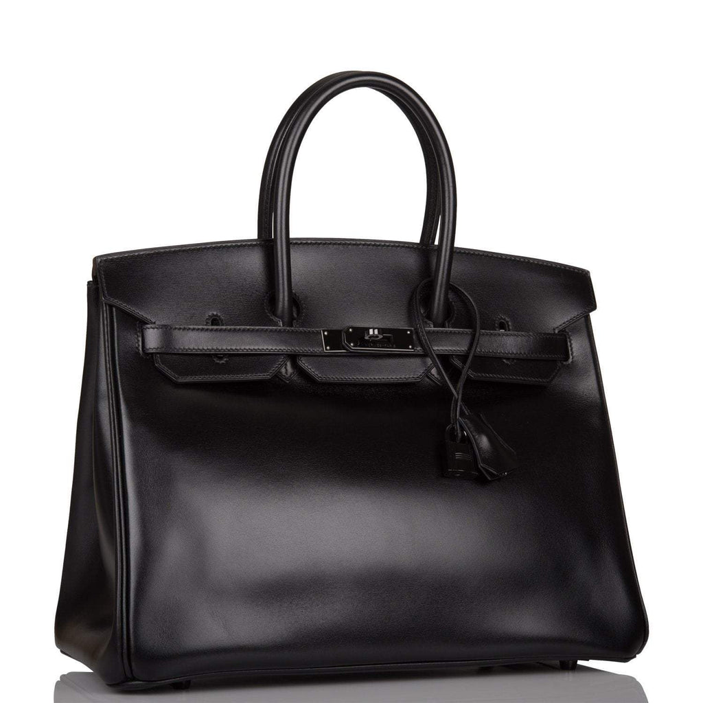 Hermes Birkin 35cm  SO Black Box Black Hardware - Exclusu