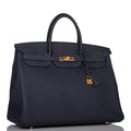 Hermes Birkin 40 Bleu Nuit Togo Gold Hardware - Exclusu