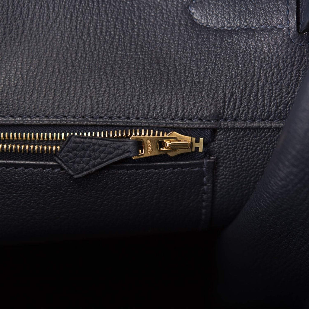 Hermes Birkin 40 Bleu Nuit Togo Gold Hardware - Exclusu