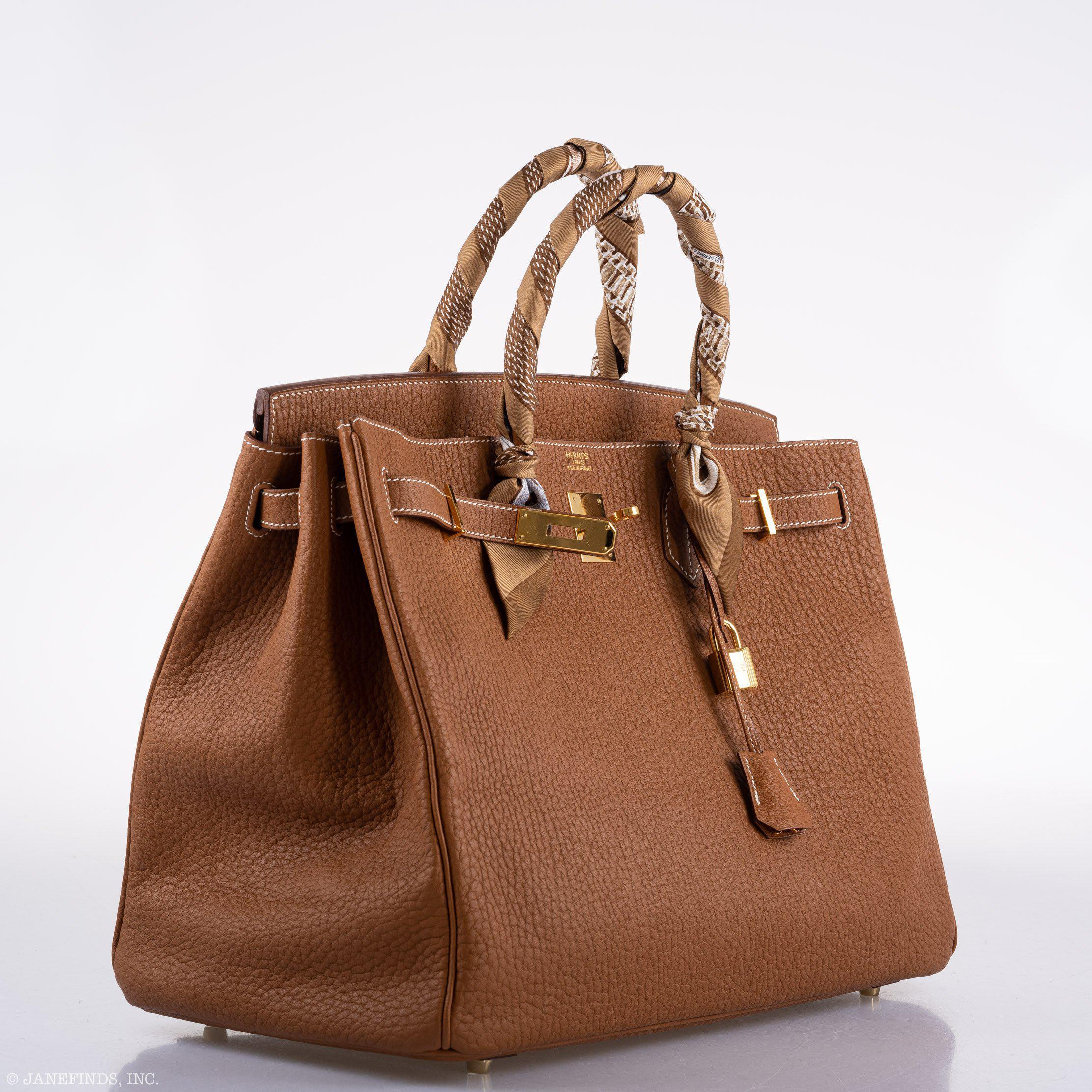 Hermes Birkin 40 Gold Fjord Leather Gold Hardware - Square L - Exclusu