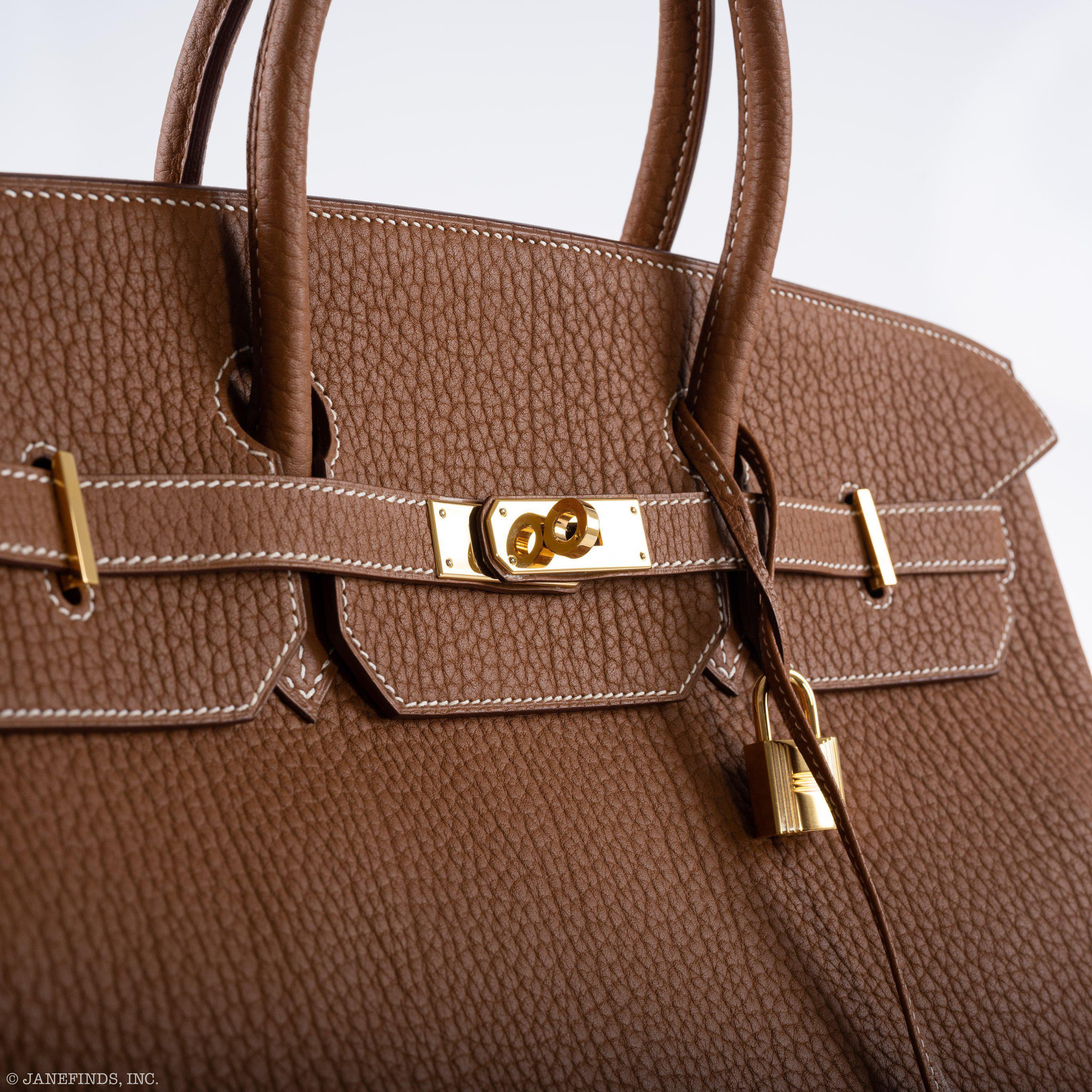 Hermes Birkin 40 Gold Fjord Leather Gold Hardware - Square L - Exclusu