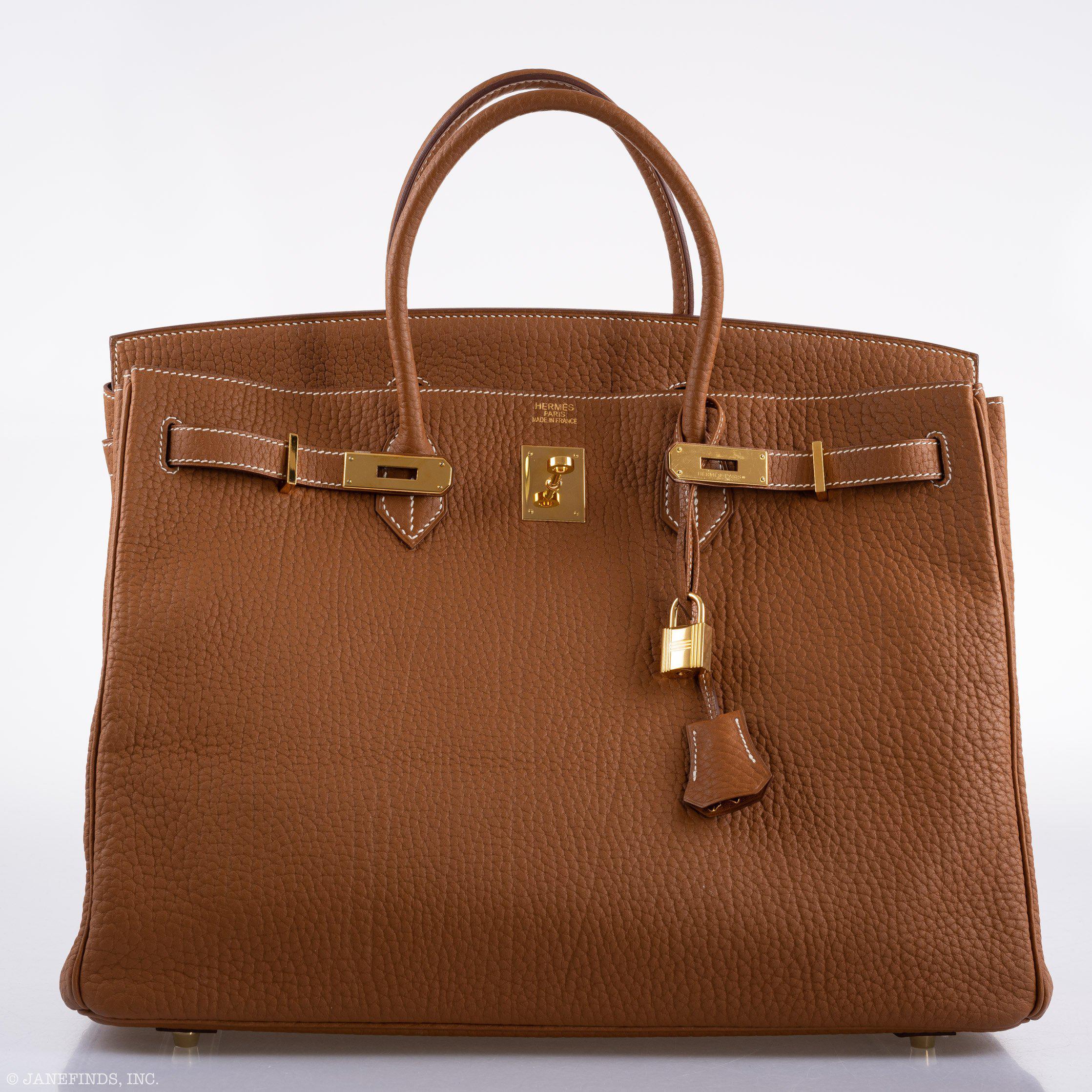 Hermes Birkin 40 Gold Fjord Leather Gold Hardware - Square L - Exclusu