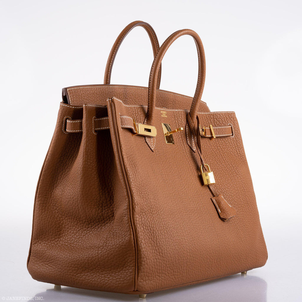 Hermes Birkin 40 Gold Fjord Leather Gold Hardware - Square L - Exclusu