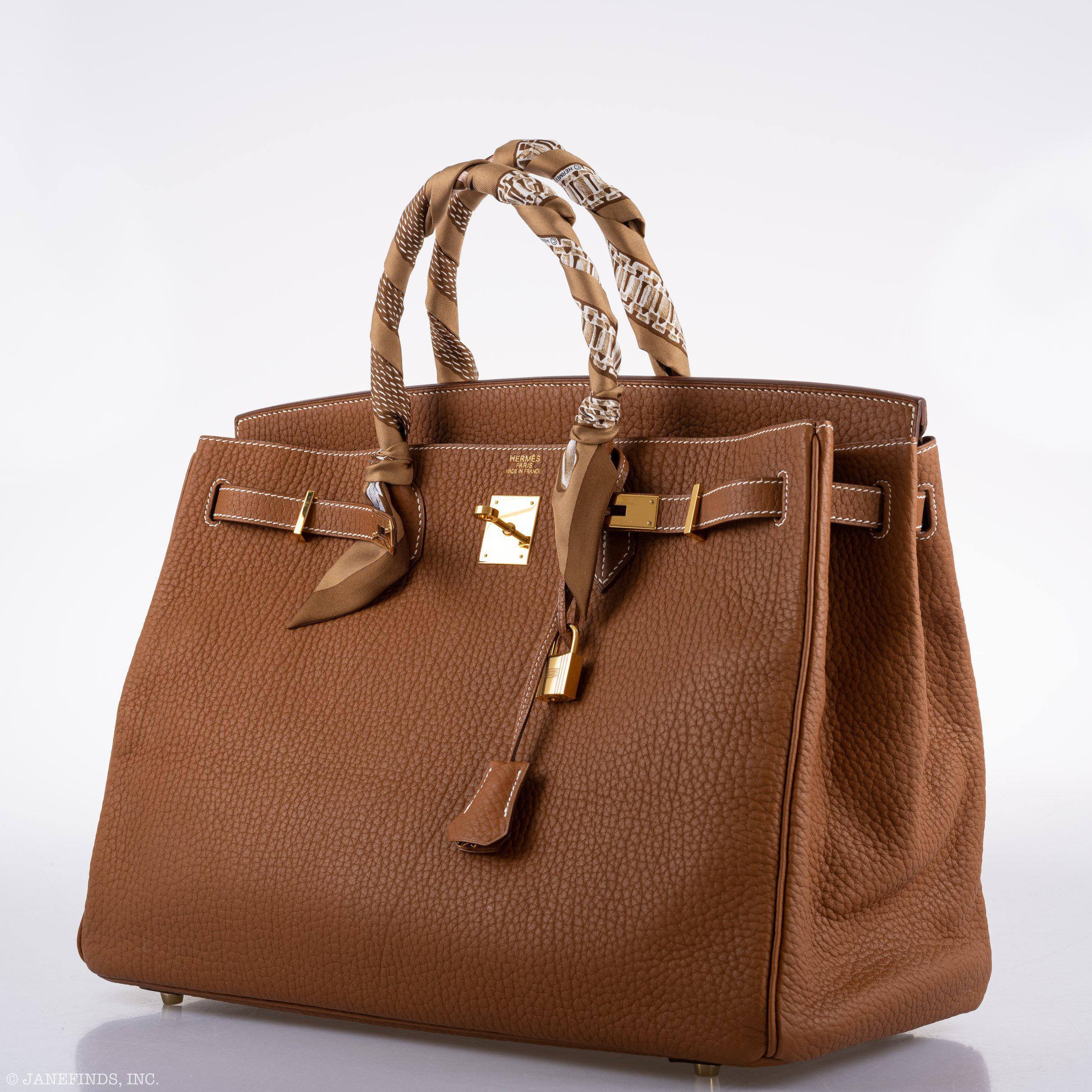 Hermes Birkin 40 Gold Fjord Leather Gold Hardware - Square L - Exclusu