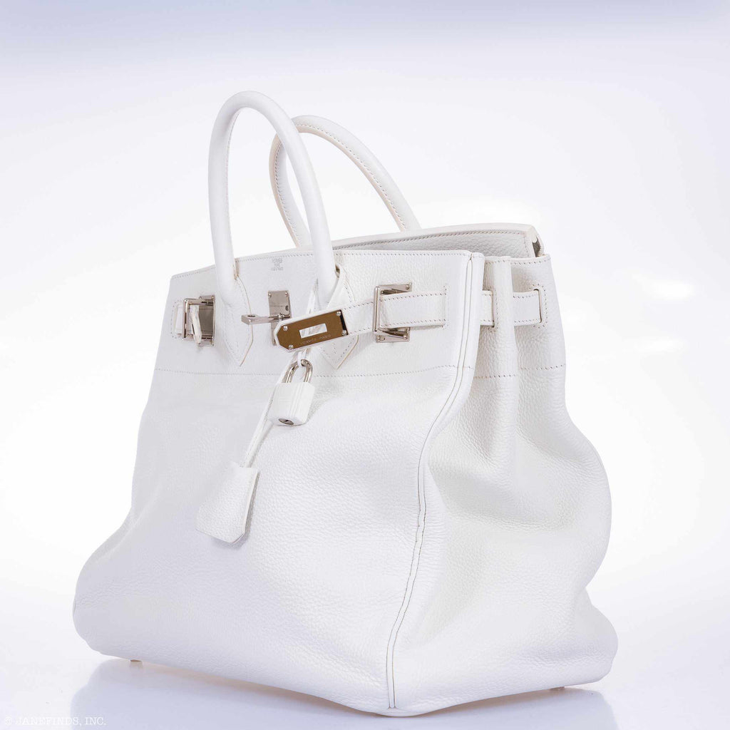 Hermes Birkin 40 HAC White Togo Palladium Hardware - Exclusu