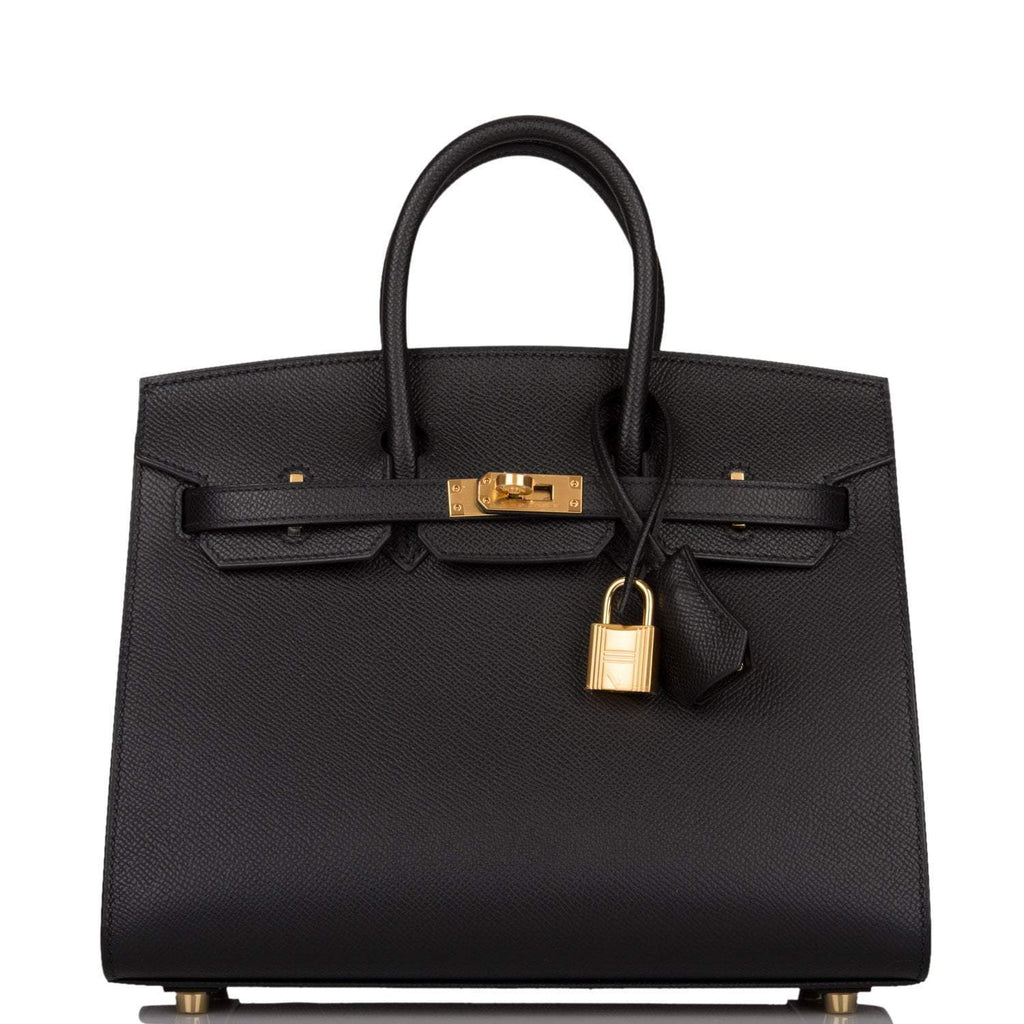 Hermes Birkin Sellier 25 Black Epsom Gold Hardware - Exclusu