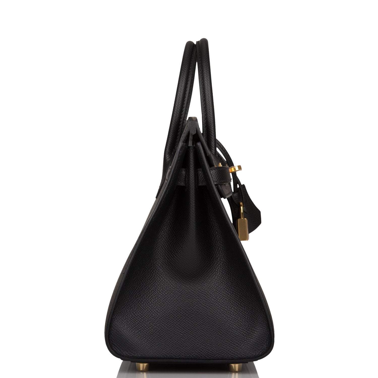 Hermes Birkin Sellier 25 Black Epsom Gold Hardware - Exclusu