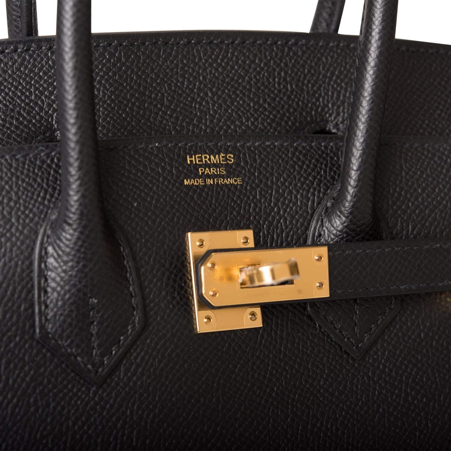 Hermes Birkin Sellier 25 Black Epsom Gold Hardware - Exclusu