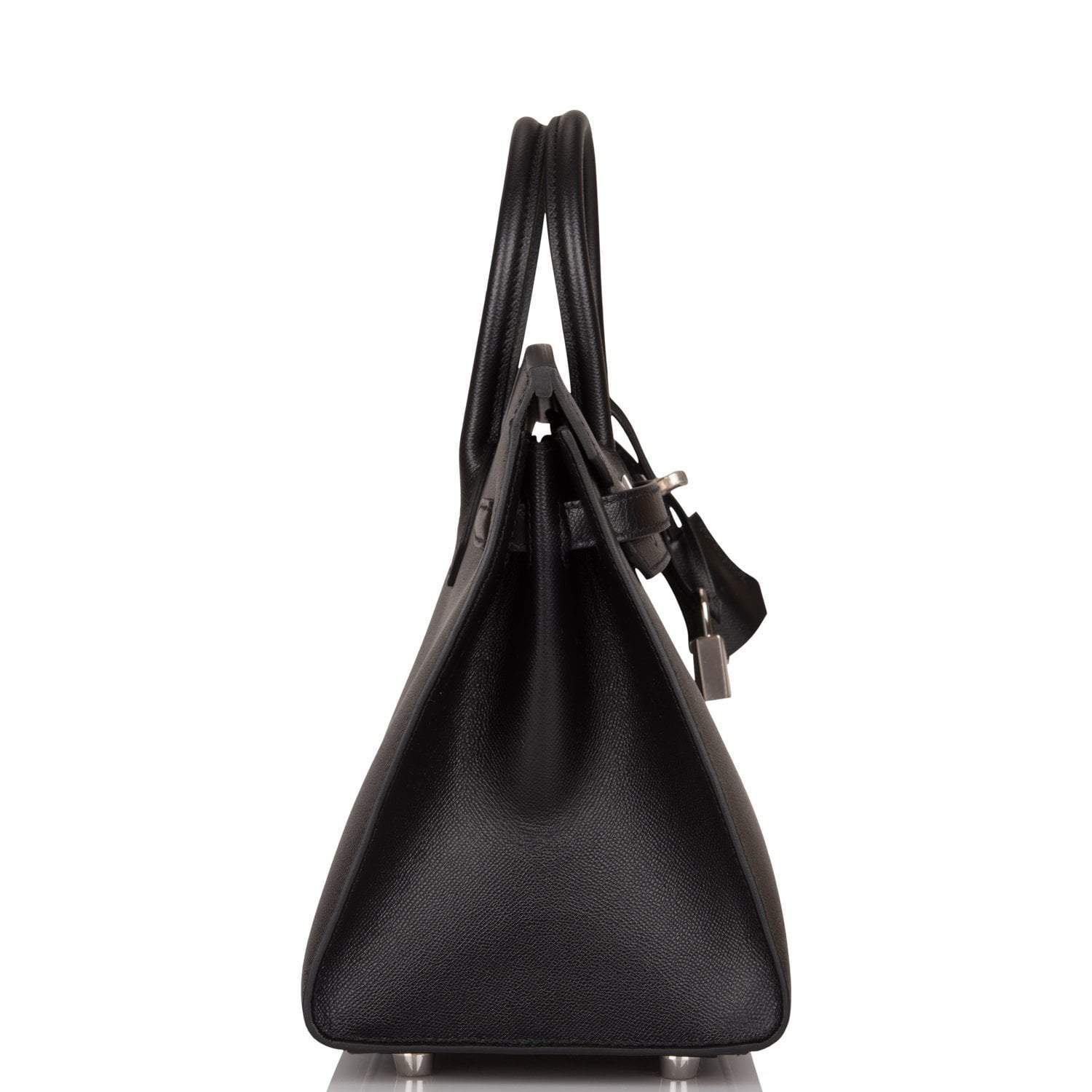 Hermes Birkin Sellier 25 Black Veau Madame Palladium Hardware - Exclusu