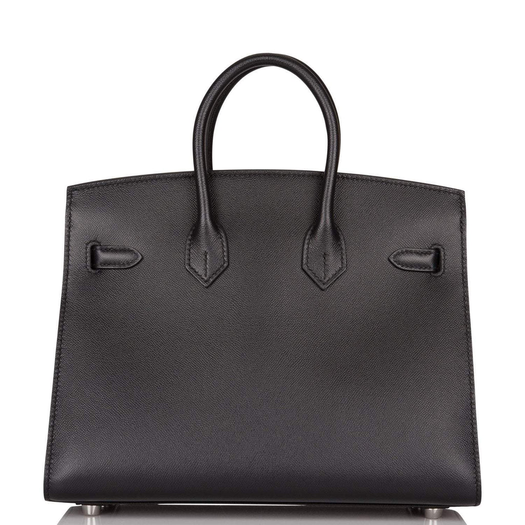 Hermes Birkin Sellier 25 Black Veau Madame Palladium Hardware - Exclusu