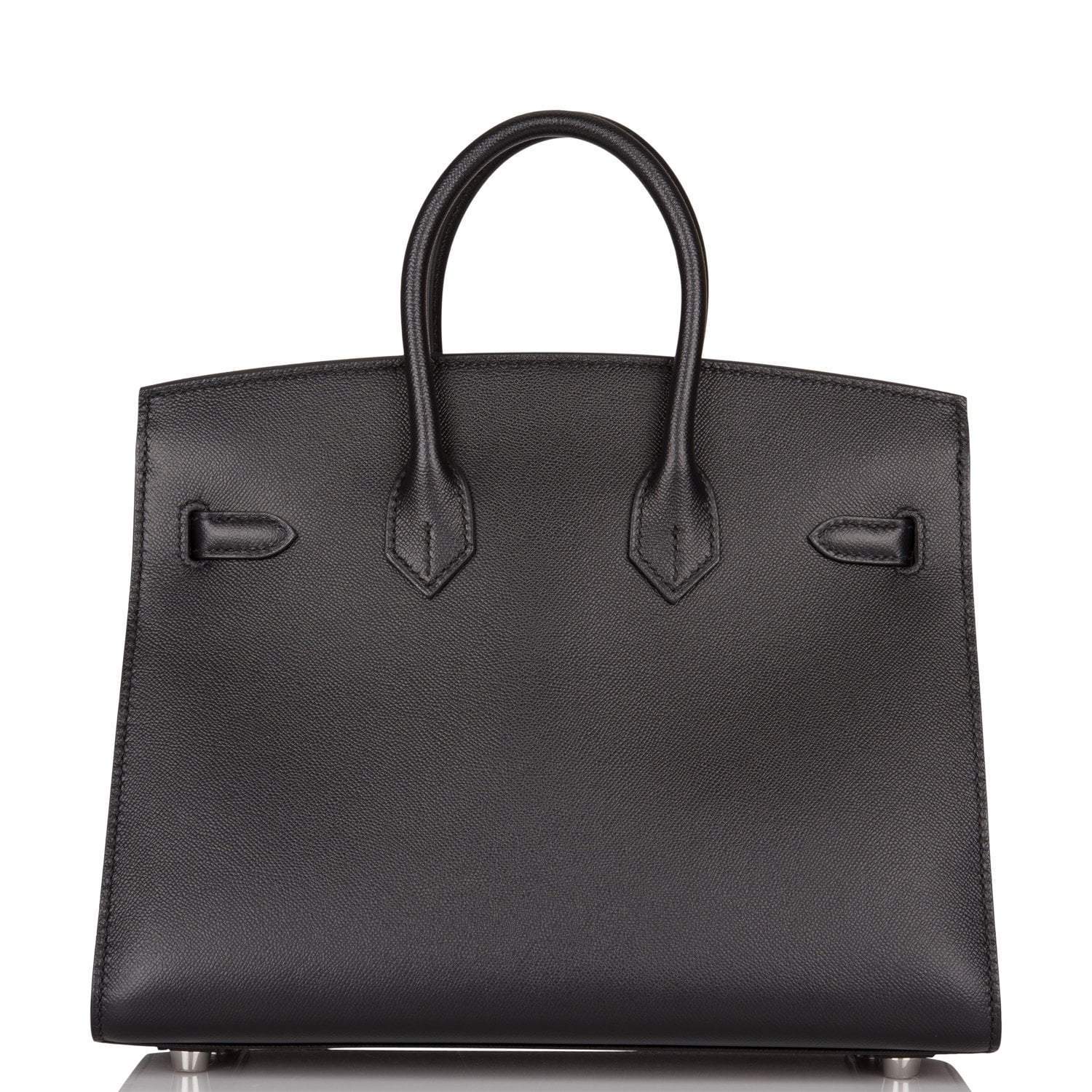 Hermes Birkin Sellier 25 Black Veau Madame Palladium Hardware - Exclusu