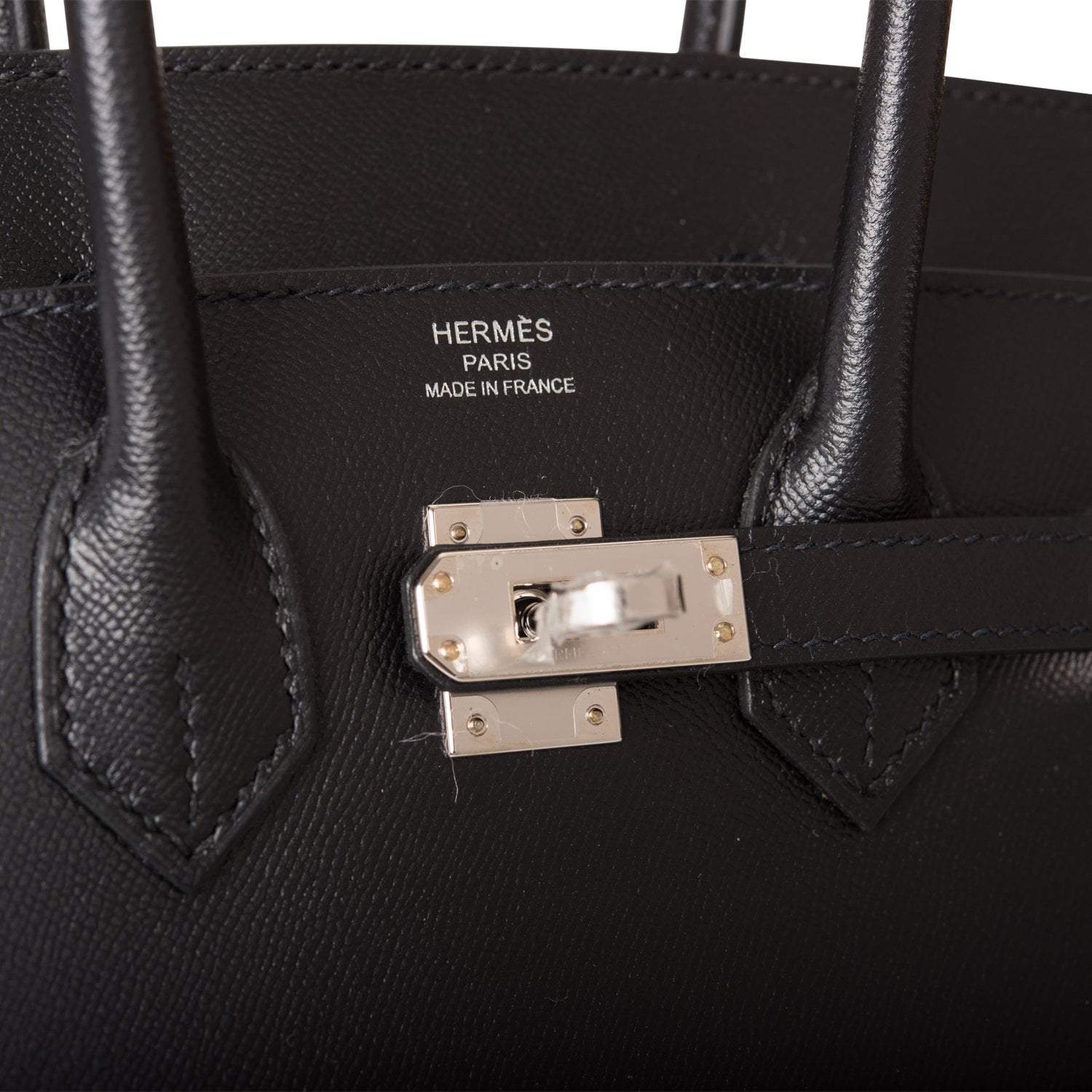 Hermes Birkin Sellier 25 Black Veau Madame Palladium Hardware - Exclusu