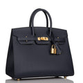 Hermes Birkin Sellier 25 Bleu Indigo Epsom Gold Hardware - Exclusu
