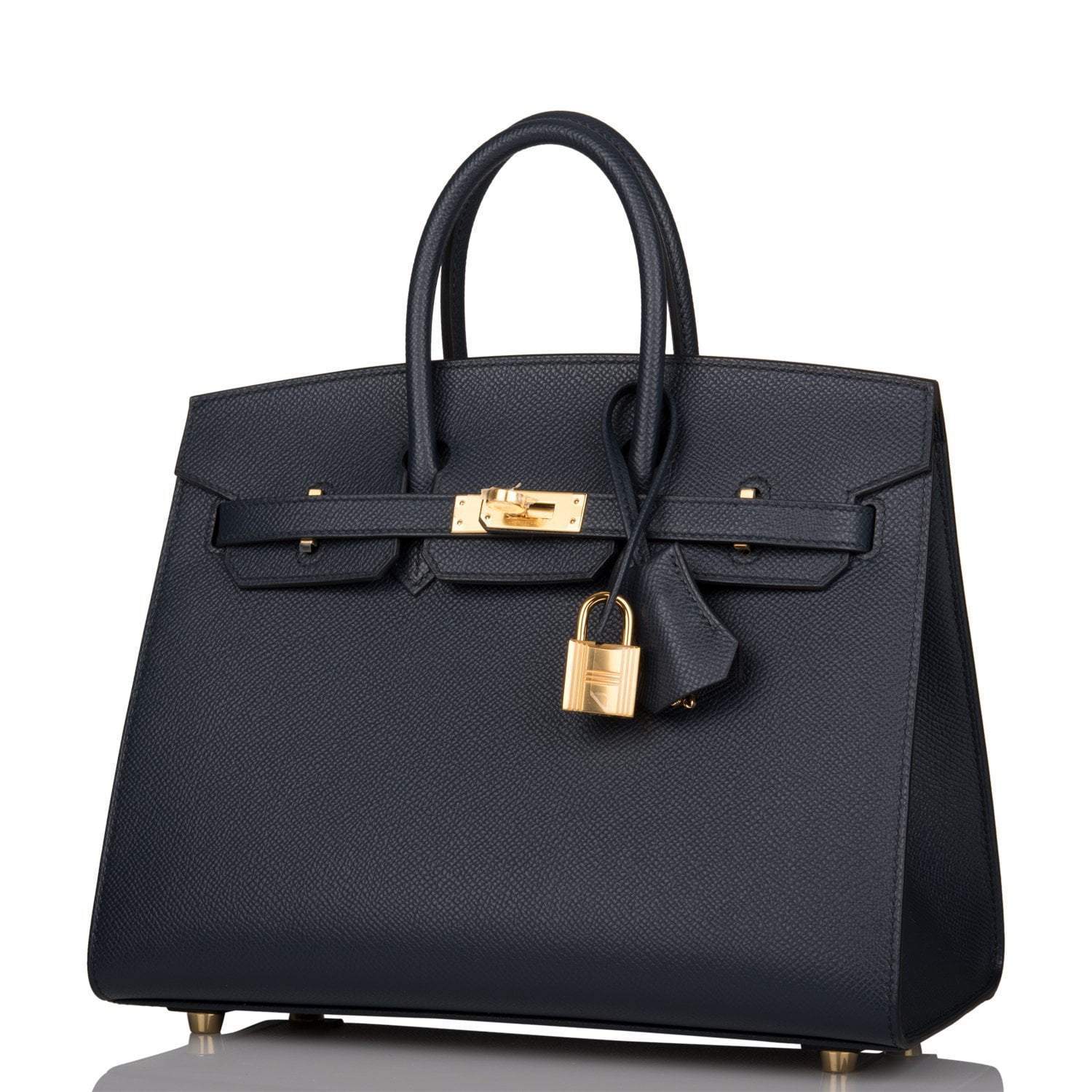 Hermes Birkin Sellier 25 Bleu Indigo Epsom Gold Hardware - Exclusu
