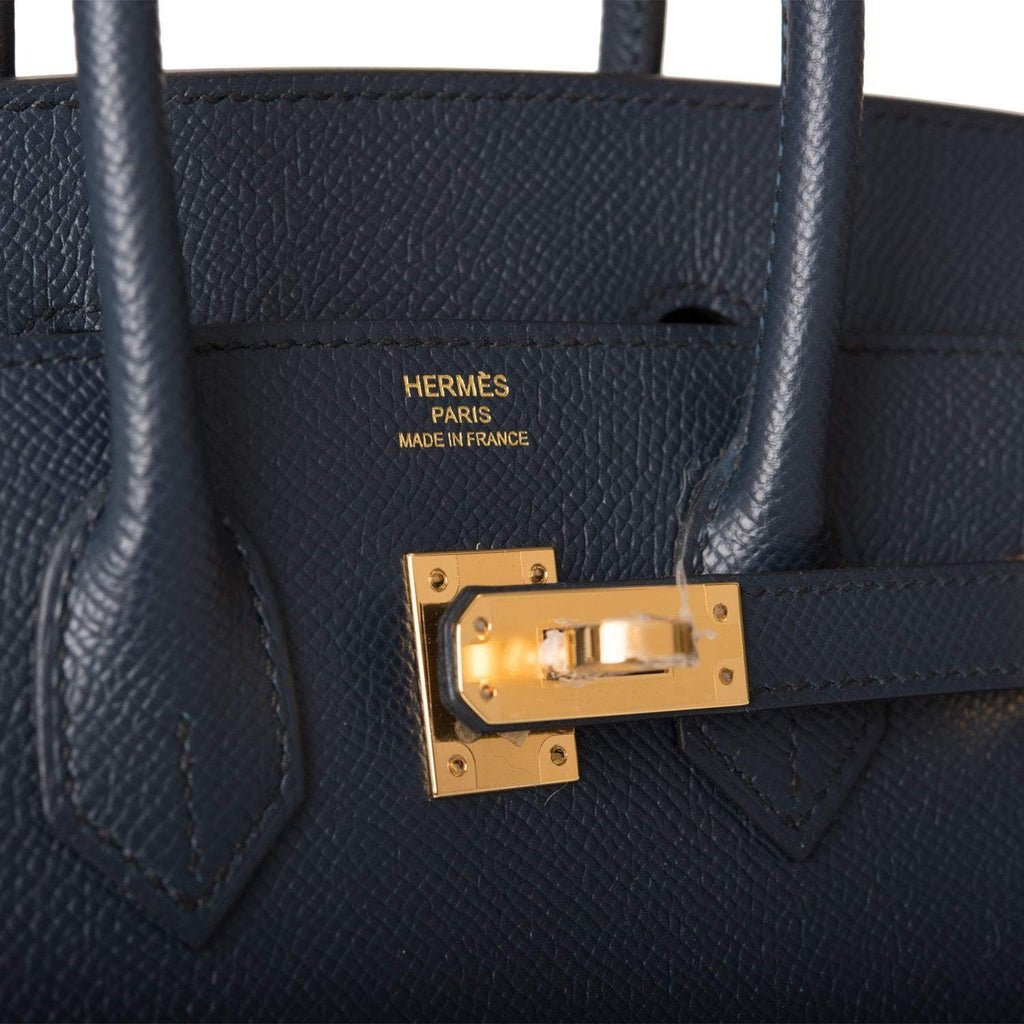 Hermes Birkin Sellier 25 Bleu Indigo Epsom Gold Hardware - Exclusu