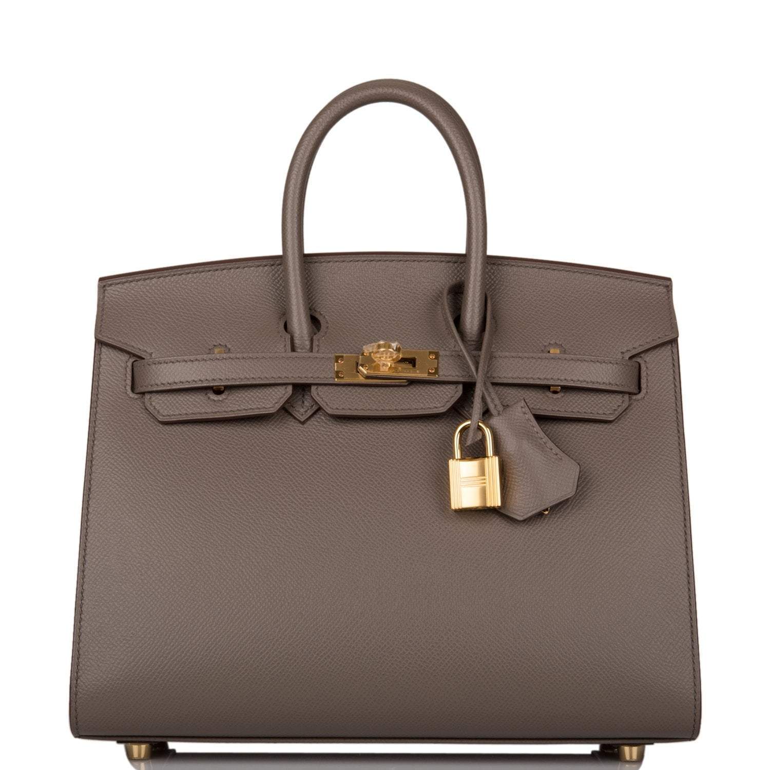 Hermes Birkin Sellier 25 Etain Epsom Gold Hardware - Exclusu