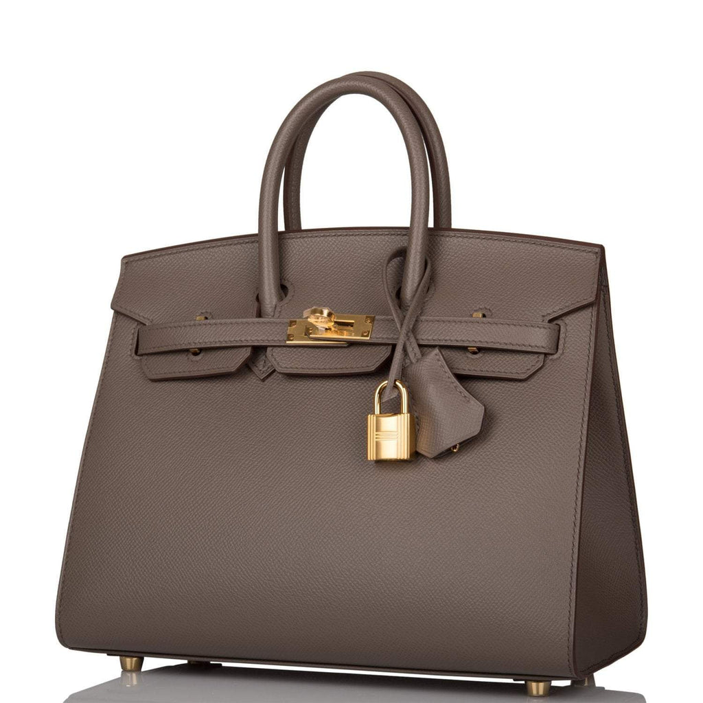 Hermes Birkin Sellier 25 Etain Epsom Gold Hardware - Exclusu