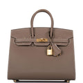 Hermes Birkin Sellier 25 Etoupe Epsom Gold Hardware - Exclusu