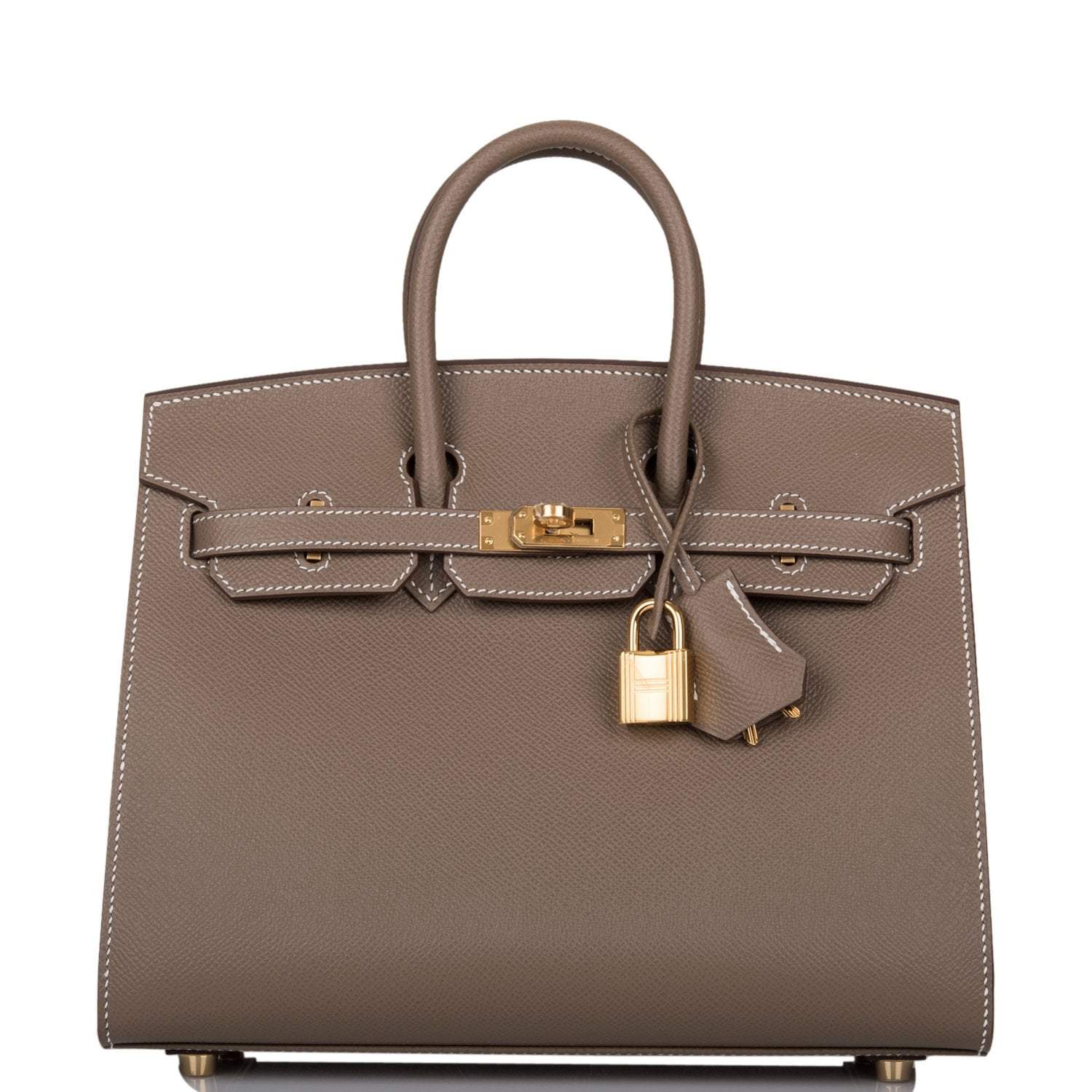 Hermes Birkin Sellier 25 Etoupe Epsom Gold Hardware - Exclusu