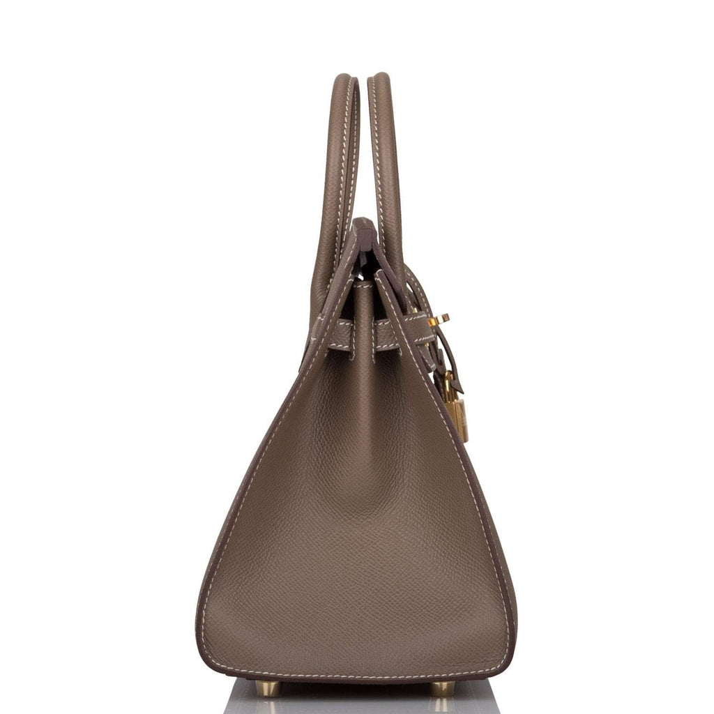 Hermes Birkin Sellier 25 Etoupe Epsom Gold Hardware - Exclusu