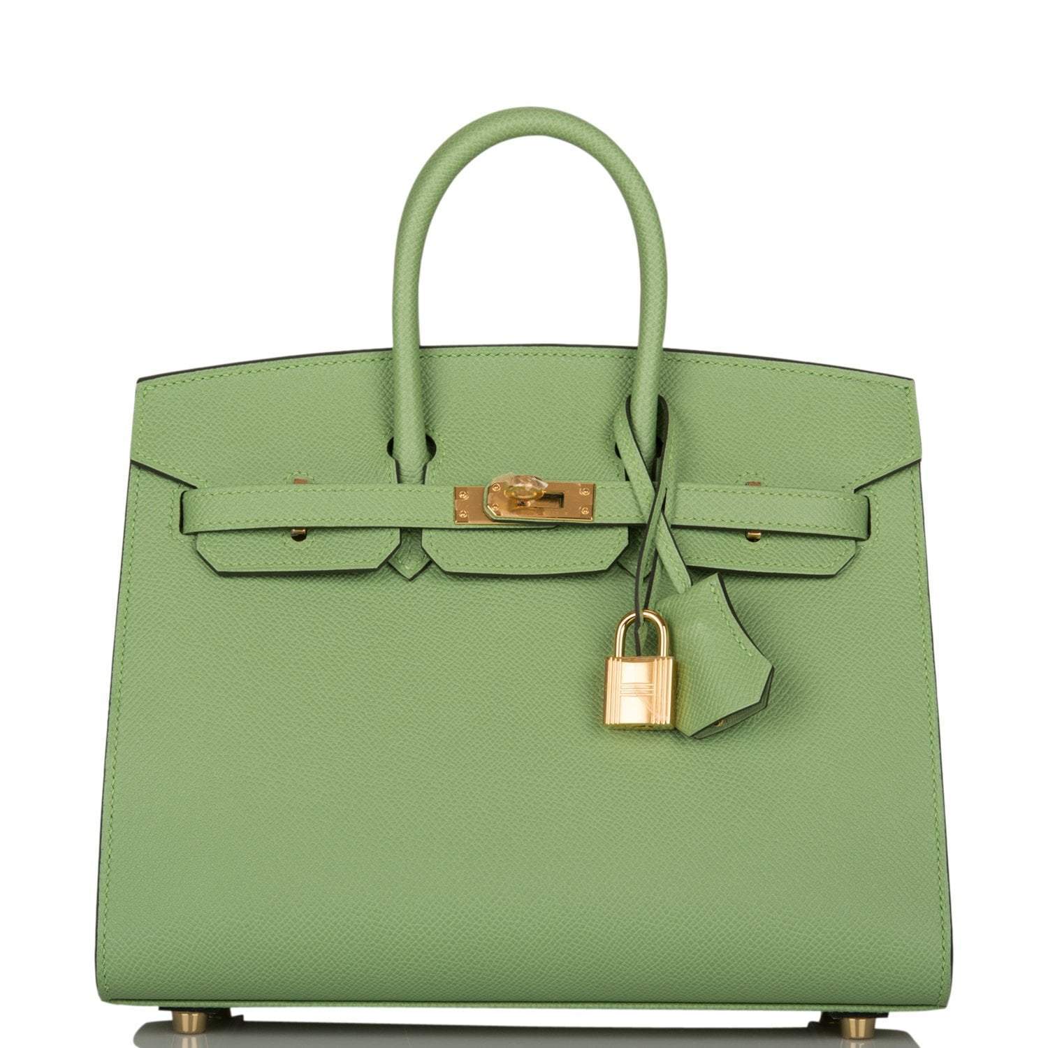 Hermes Birkin Sellier 25 Vert Criquet Epsom Gold Hardware - Exclusu