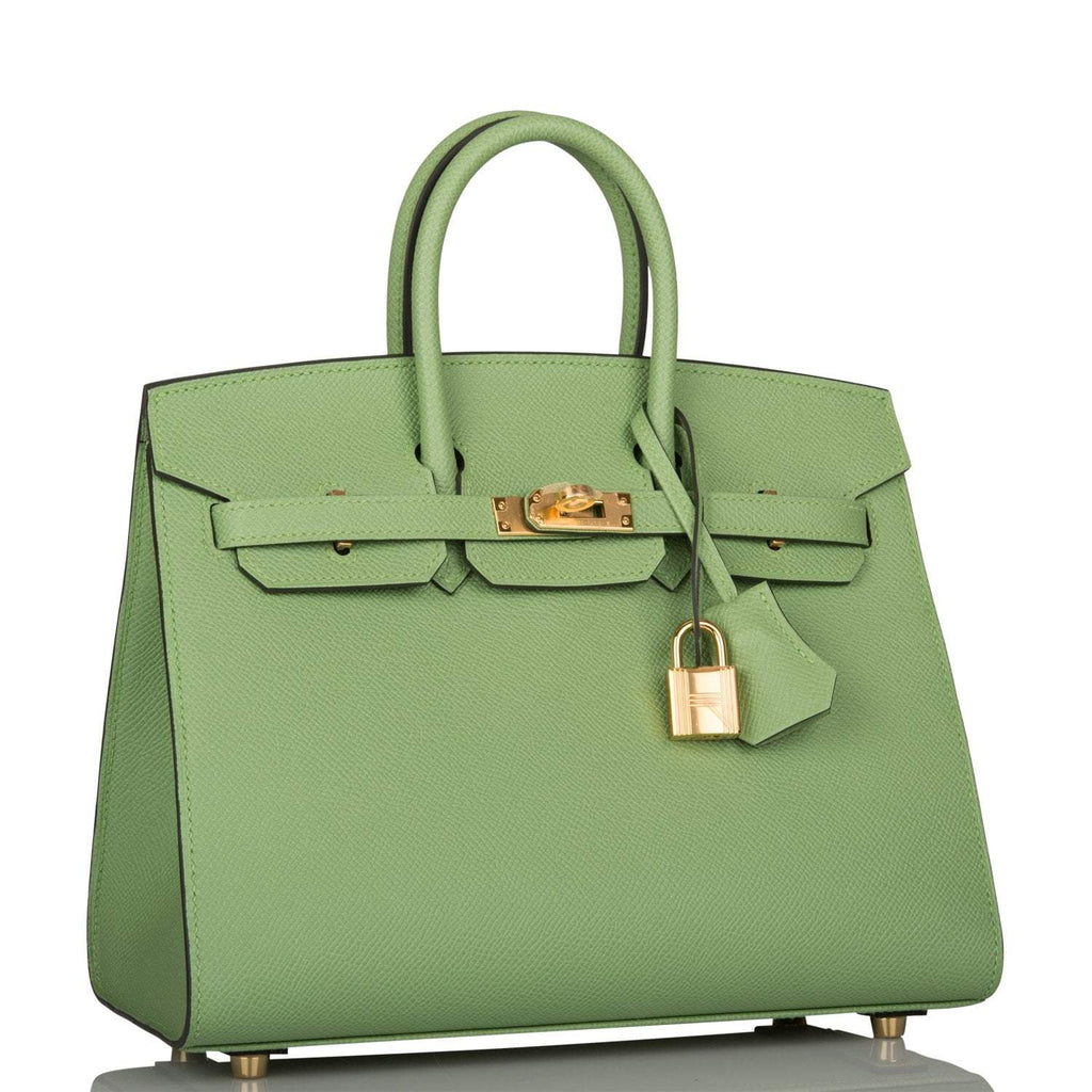 Hermes Birkin Sellier 25 Vert Criquet Epsom Gold Hardware - Exclusu