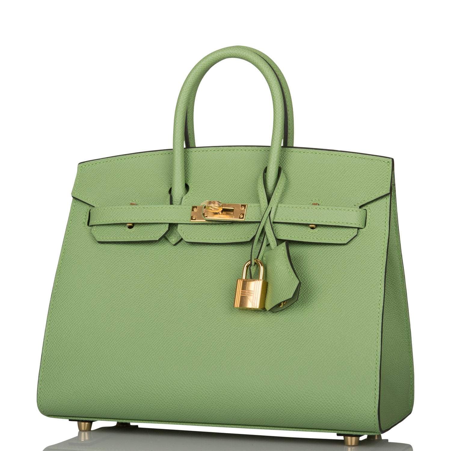Hermes Birkin Sellier 25 Vert Criquet Epsom Gold Hardware - Exclusu