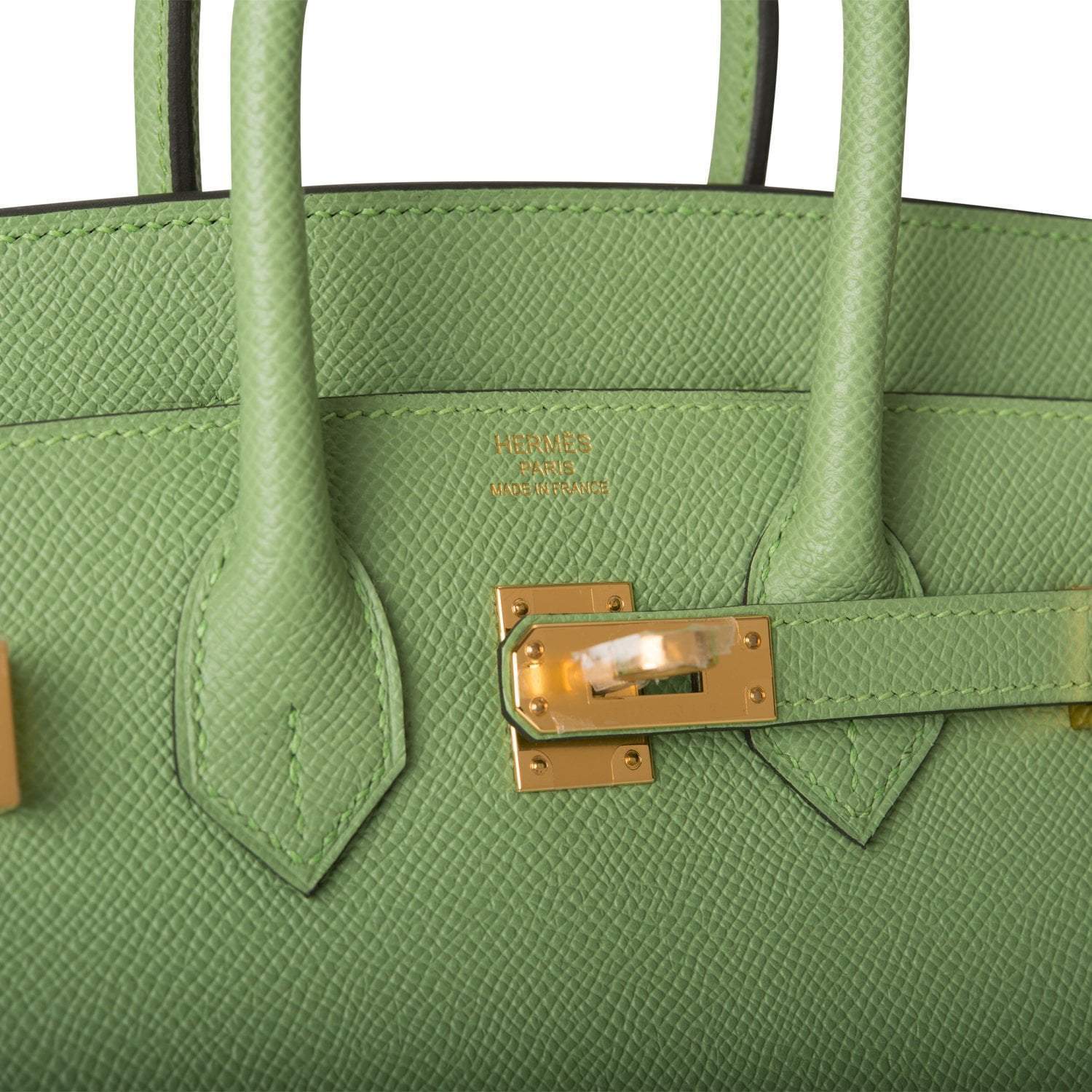 Hermes Birkin Sellier 25 Vert Criquet Epsom Gold Hardware - Exclusu