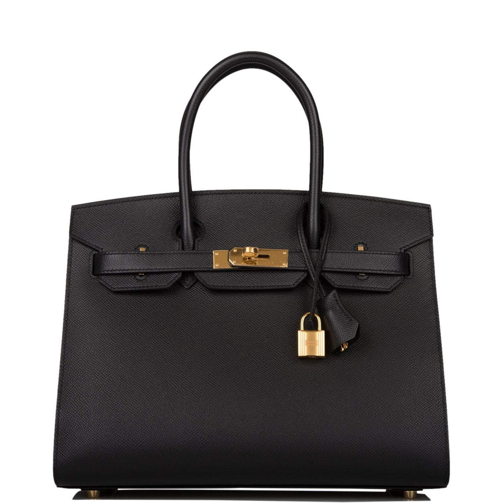Hermes Birkin Sellier 30 Black Epsom Gold Hardware - Exclusu