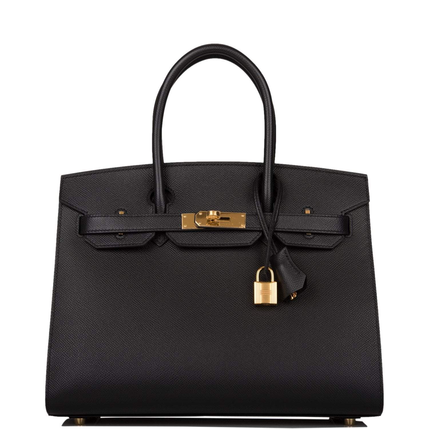Hermes Birkin Sellier 30 Black Epsom Gold Hardware - Exclusu