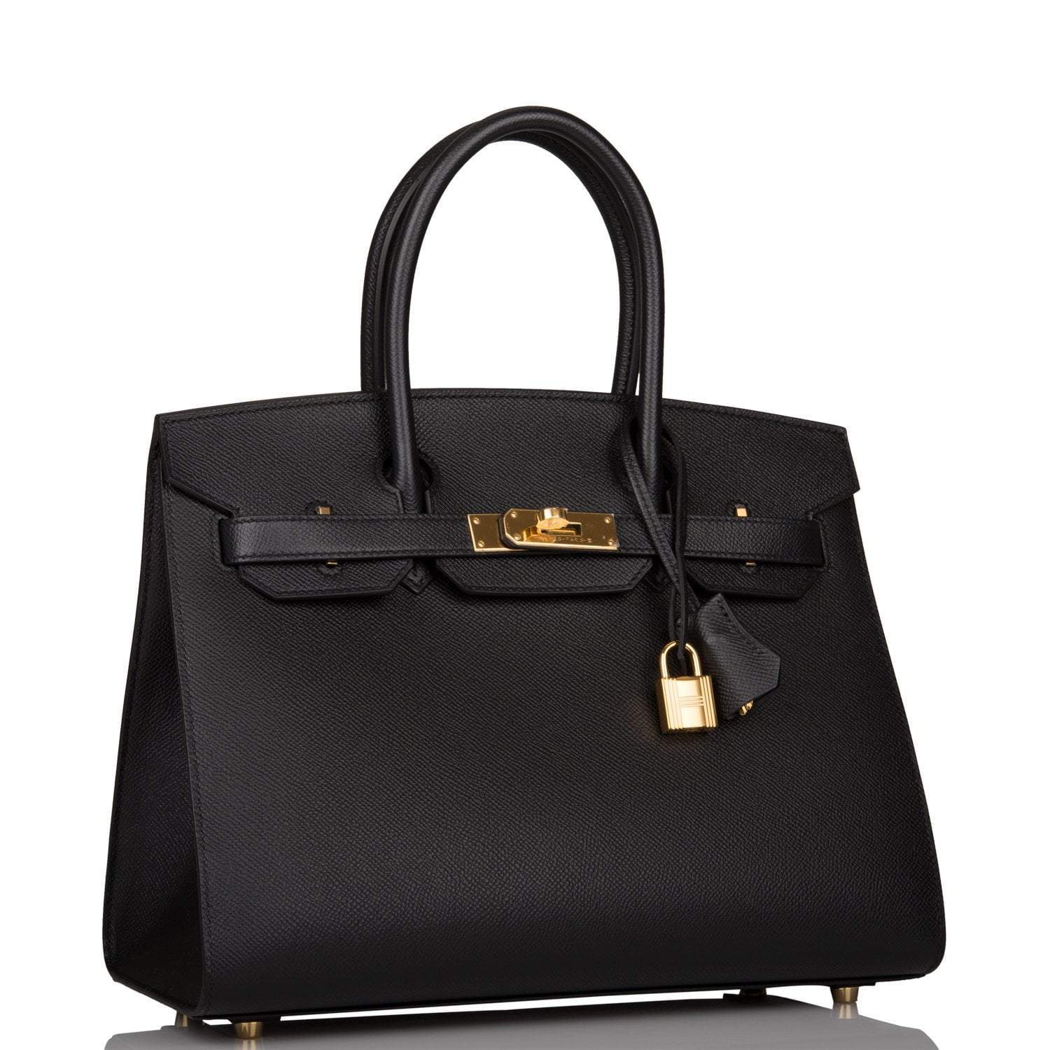Hermes Birkin Sellier 30 Black Epsom Gold Hardware - Exclusu