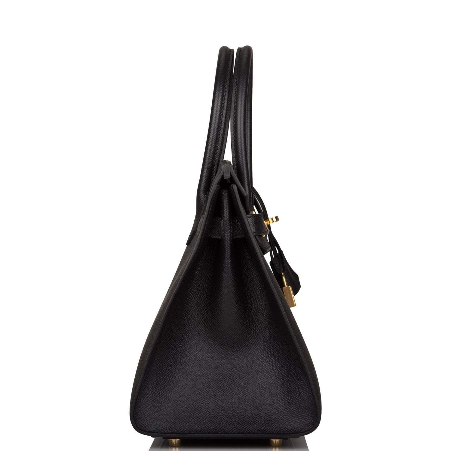 Hermes Birkin Sellier 30 Black Epsom Gold Hardware - Exclusu