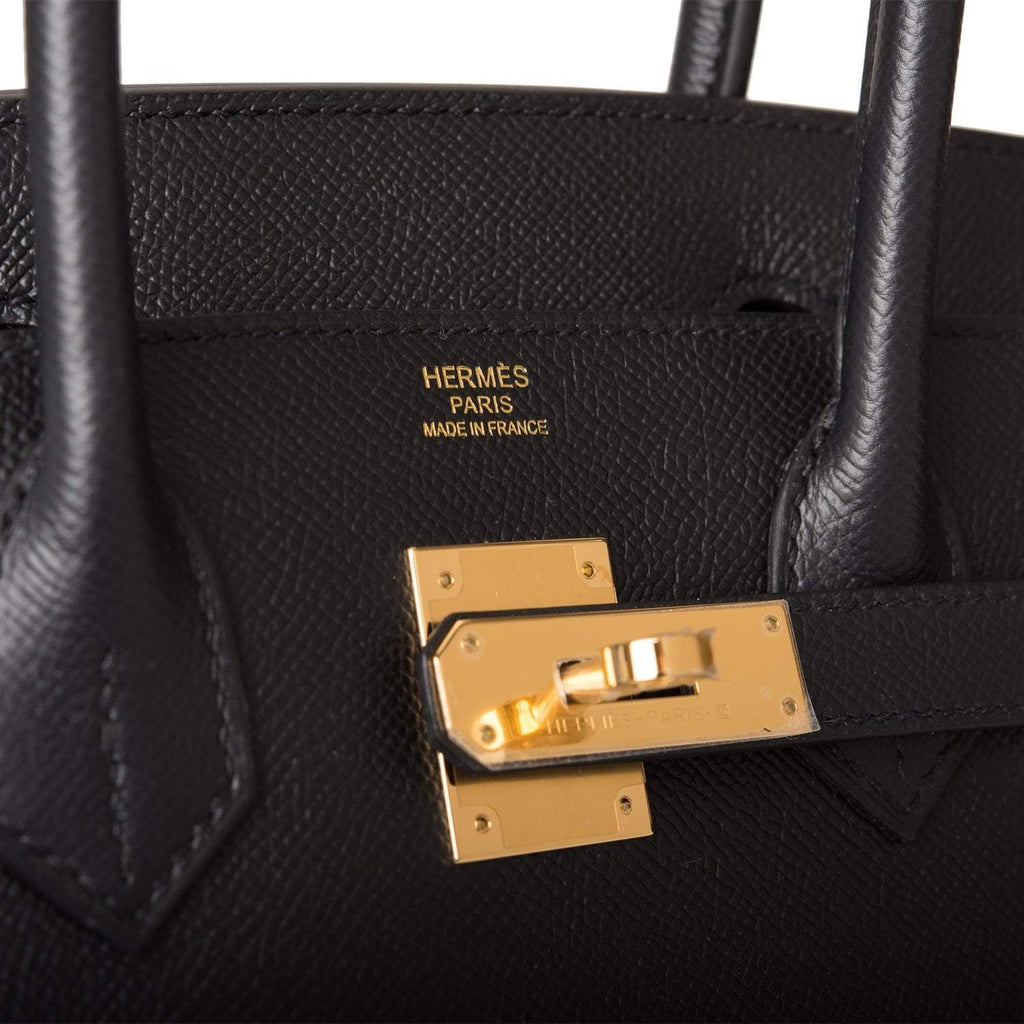 Hermes Birkin Sellier 30 Black Epsom Gold Hardware - Exclusu