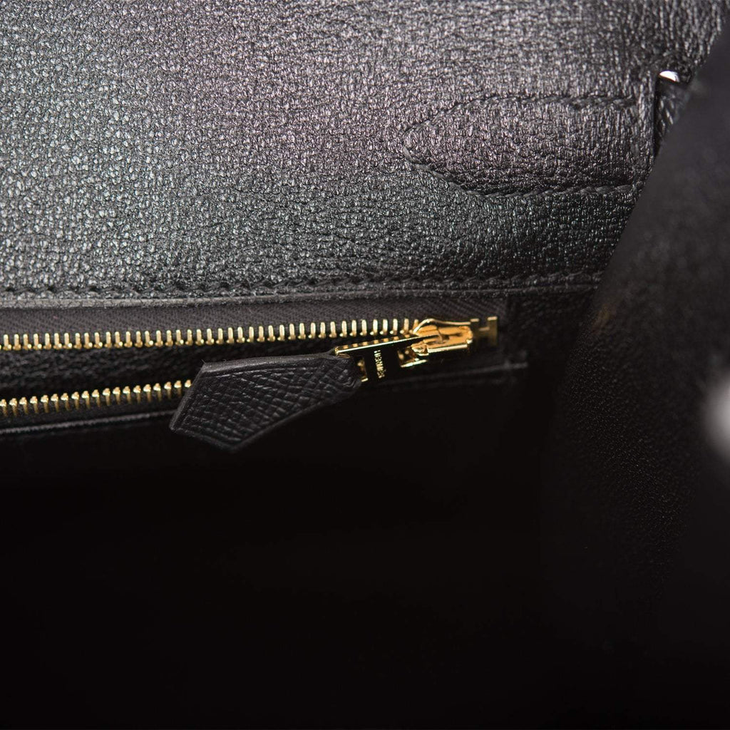 Hermes Birkin Sellier 30 Black Epsom Gold Hardware - Exclusu