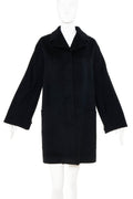 Hermes Black Cashmere Swing Coat Size 36 - Exclusu