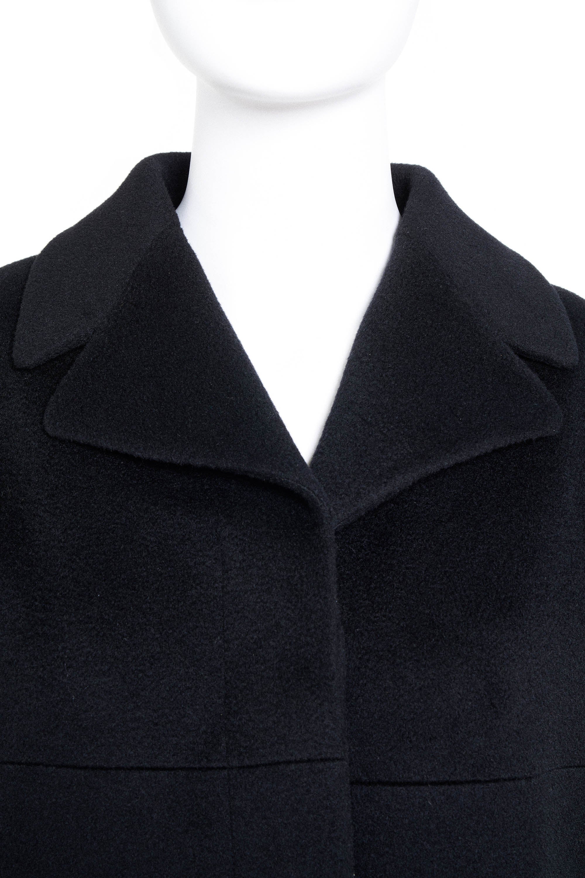 Hermes Black Cashmere Swing Coat Size 36 - Exclusu