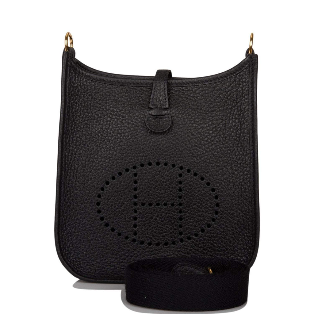 Hermes Black Clemence Evelyne TPM Bag Gold Hardware - Exclusu